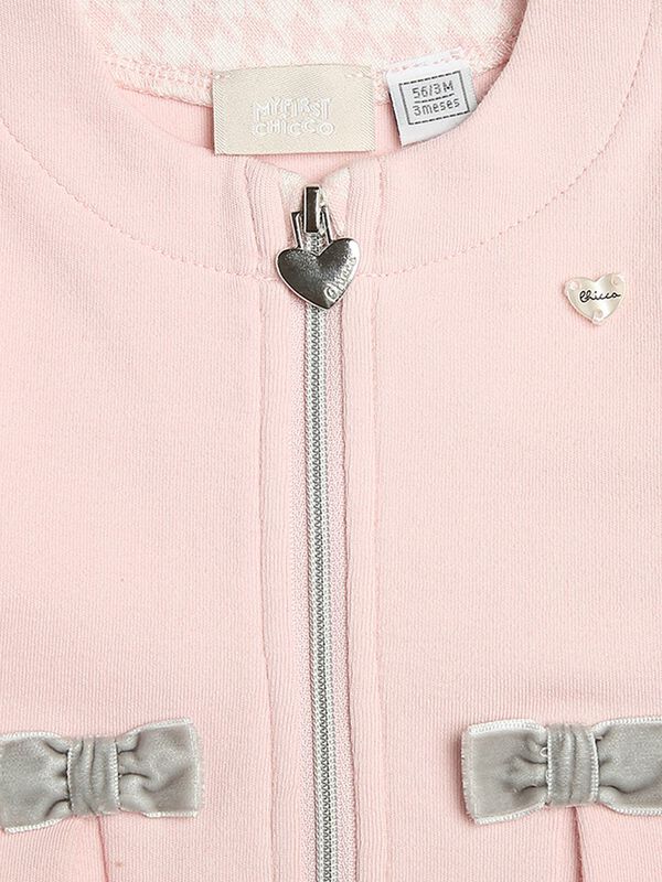 Pink  Knitted Cardigan With Bows image number null